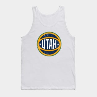 Utah Retro Ball - White Tank Top